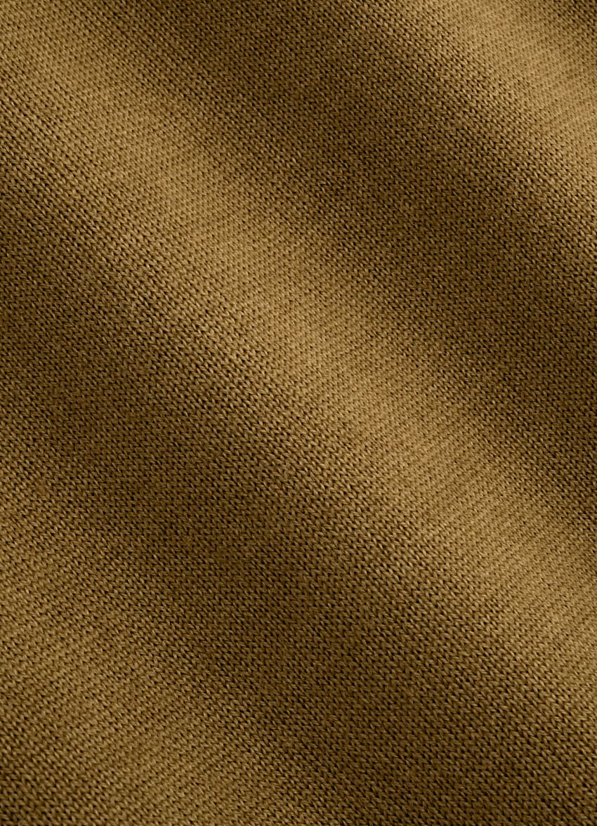 SUITSUPPLY Pure Wool Mid Yellow Merino Long Sleeve Polo