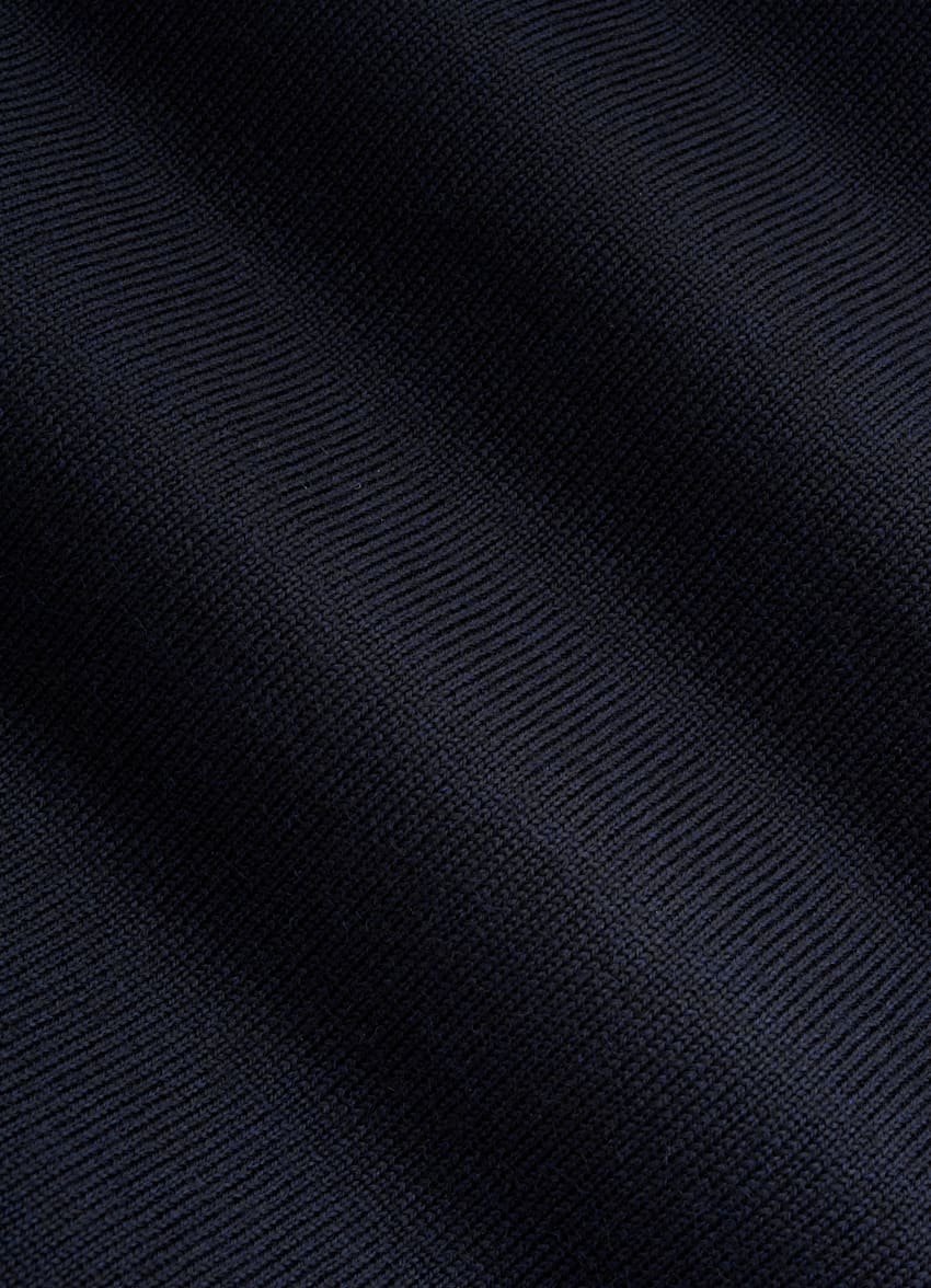 SUITSUPPLY Pure Wool Navy Merino Long Sleeve Polo