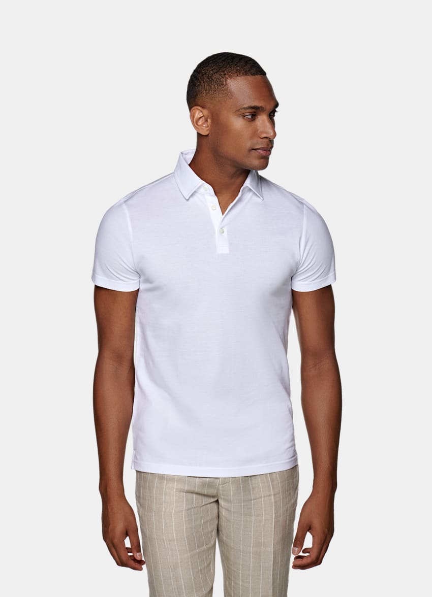 White Polo | Pure Cotton | Suitsupply Online Store