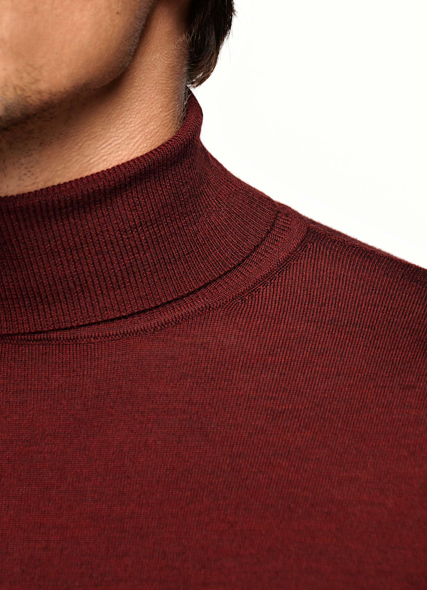 Dark Red Turtleneck | Pure Merino Wool | Suitsupply Online Store