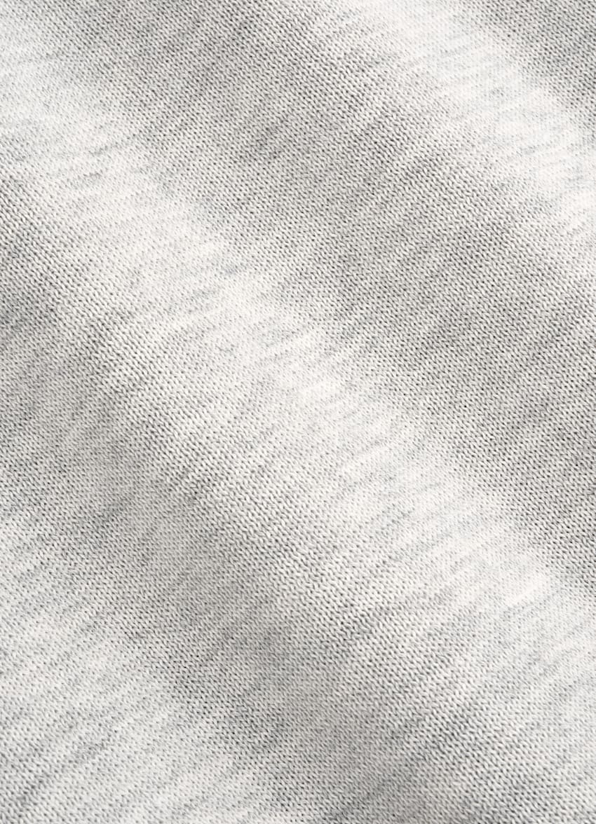 SUITSUPPLY Californian Cotton & Mulberry Silk Light Grey Polo Shirt 