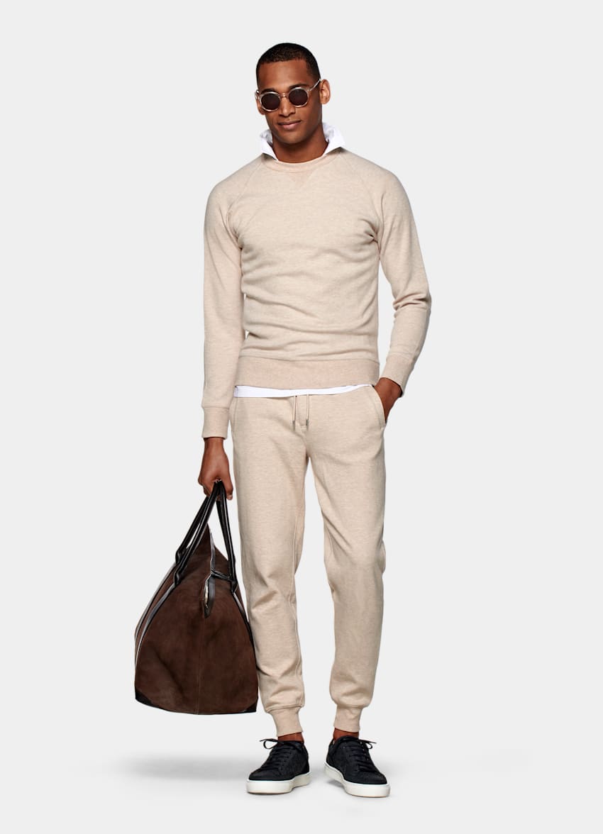 SUITSUPPLY Cotton Polyester Light Brown Casual Set