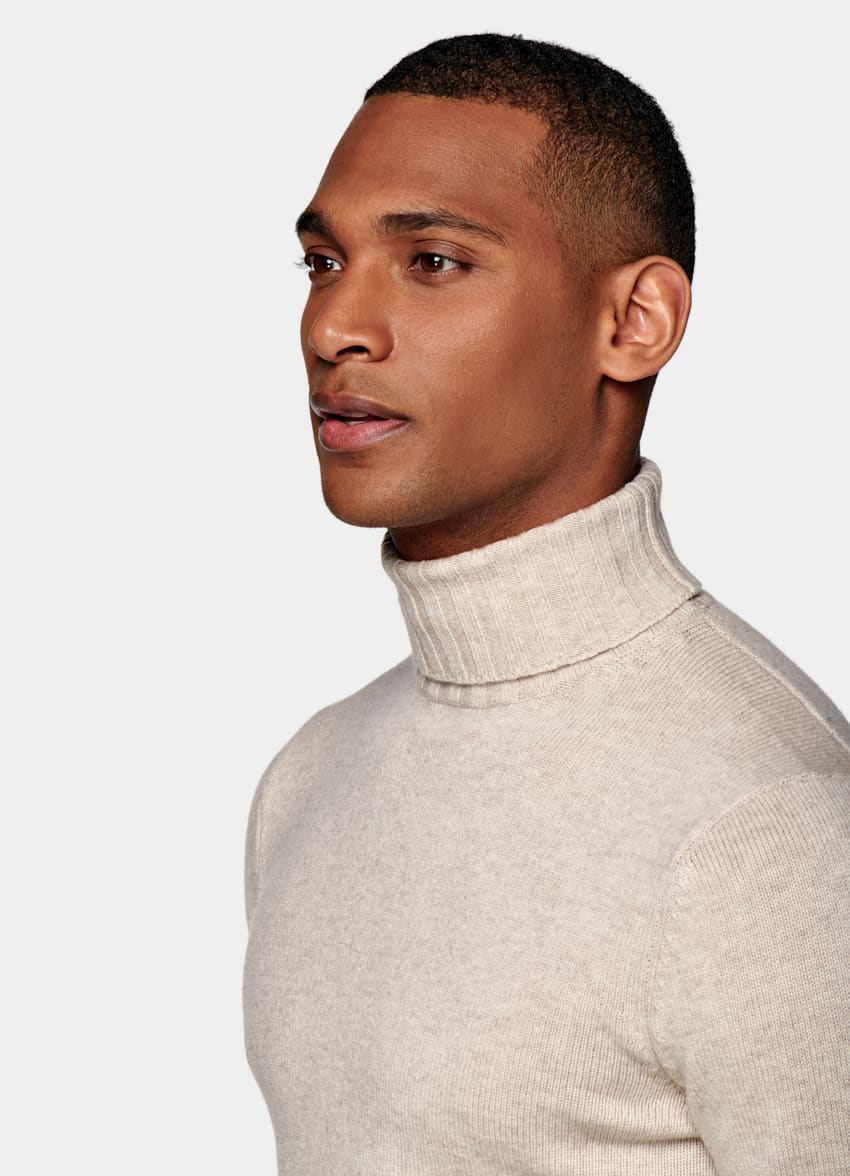 Light Brown Turtleneck | Wool Cashmere | Suitsupply Online Store