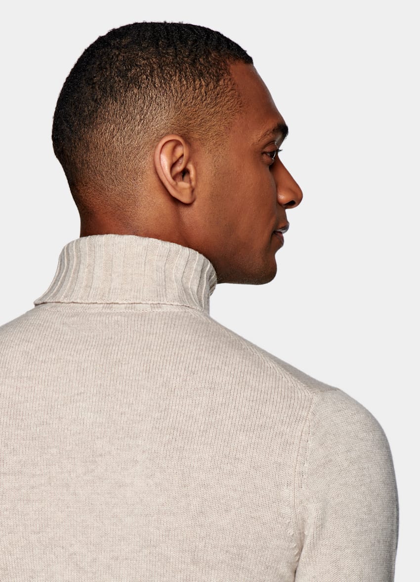 light brown turtleneck outfit