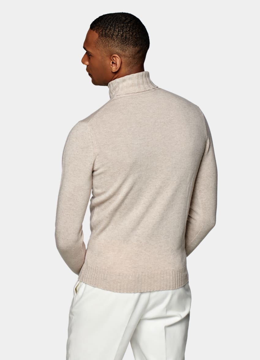 light brown turtleneck outfit