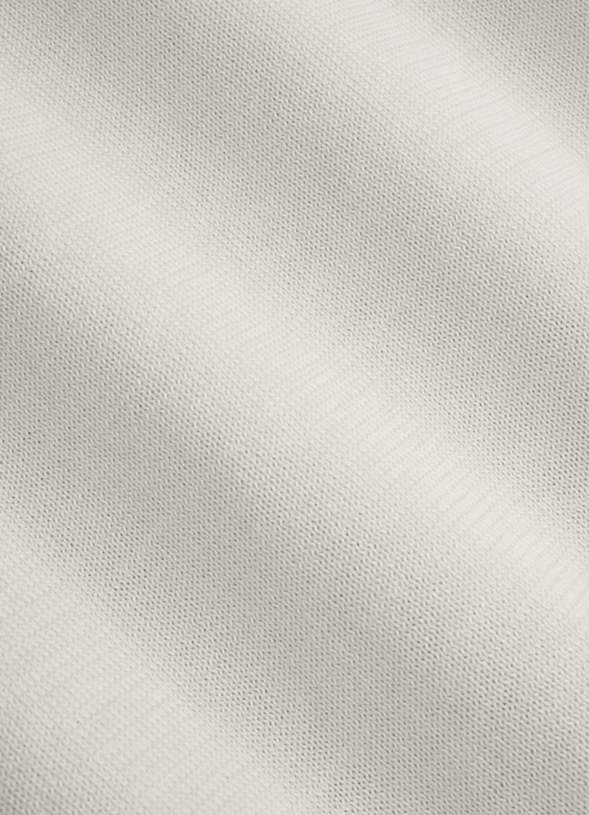 SUITSUPPLY 加州棉和桑蚕丝 米白色长袖 Polo 衫 