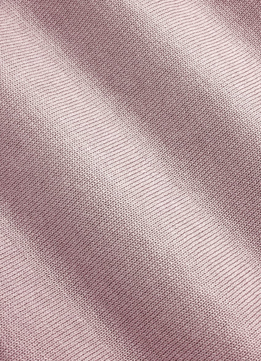 SUITSUPPLY Cotton Silk Dark Pink Short Sleeve Crewneck
