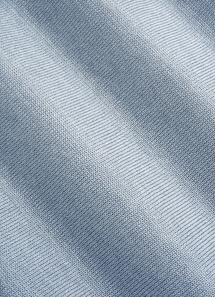 SUITSUPPLY Cotton Silk Light Blue Short Sleeve Crewneck