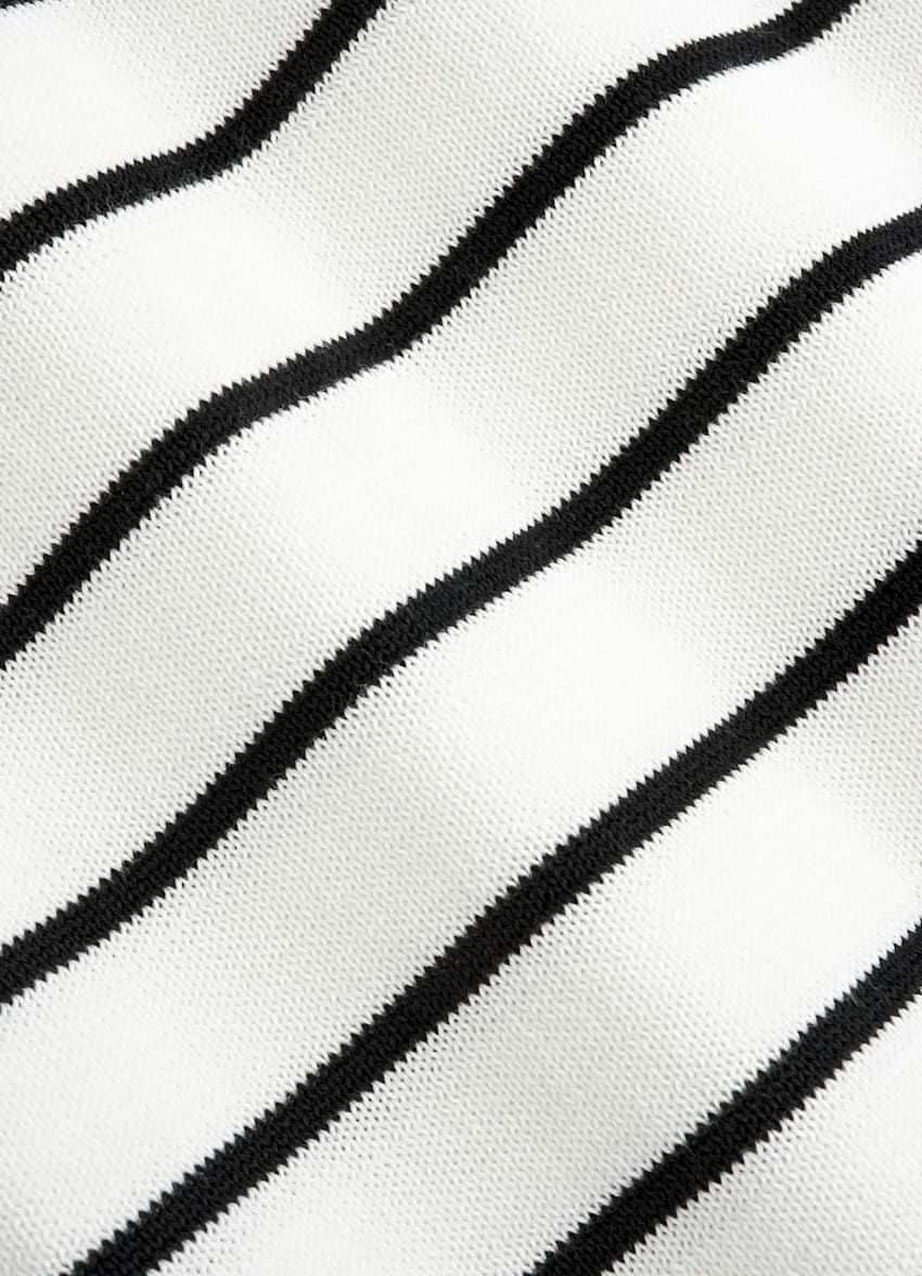 SUITSUPPLY Cotton Silk Off-White Short Sleeve Crewneck