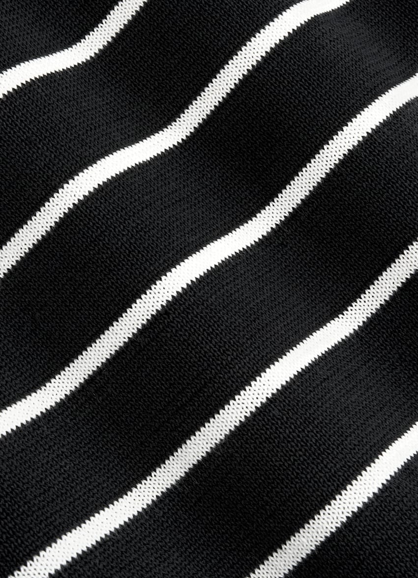 SUITSUPPLY Cotton Silk Black Short Sleeve Crewneck