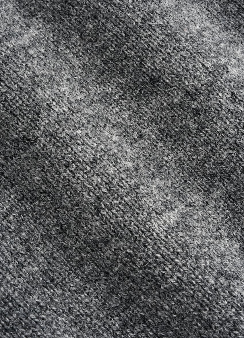 SUITSUPPLY Pure Cashmere Mid Grey Long Sleeve Polo