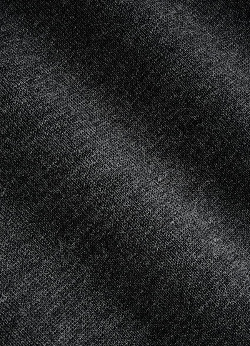 SUITSUPPLY Cotton Silk Dark Grey Long Sleeve Polo
