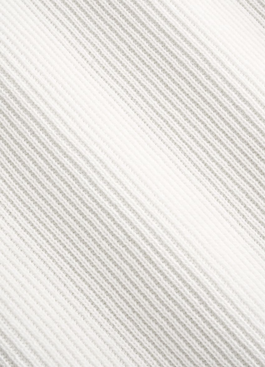 SUITSUPPLY Cotton Silk Off-White Ribbed Short Sleeve Henley