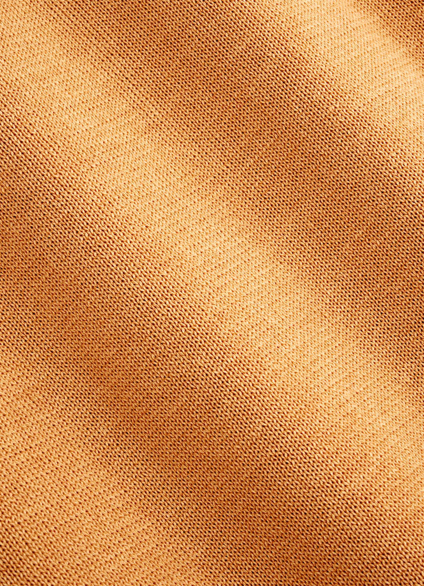 SUITSUPPLY Katoen-zijde Oranje Poloshirt