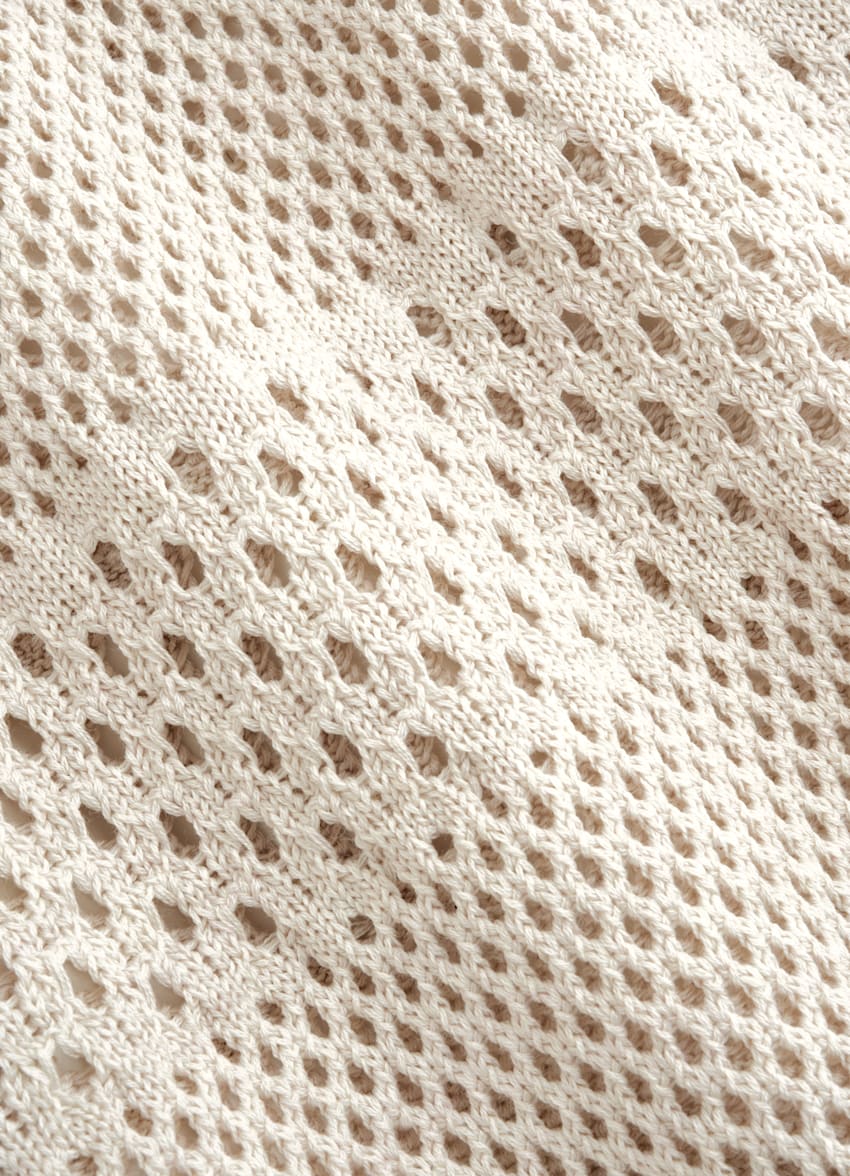 SUITSUPPLY 면 실크 샌드 크로셰 폴로