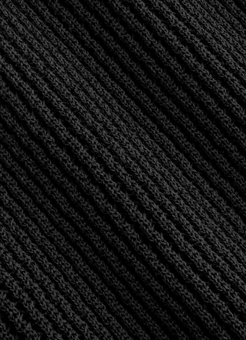 SUITSUPPLY Baumwolle-Seide &Auml;rmelloses Crochet-Top mit Rundhalsausschnitt in Schwarz