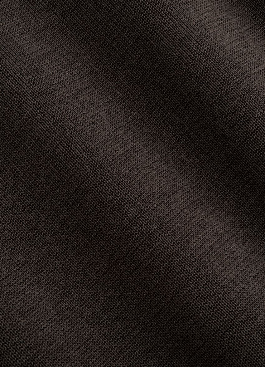 SUITSUPPLY Katoen-zijde Donkerbruine Polo