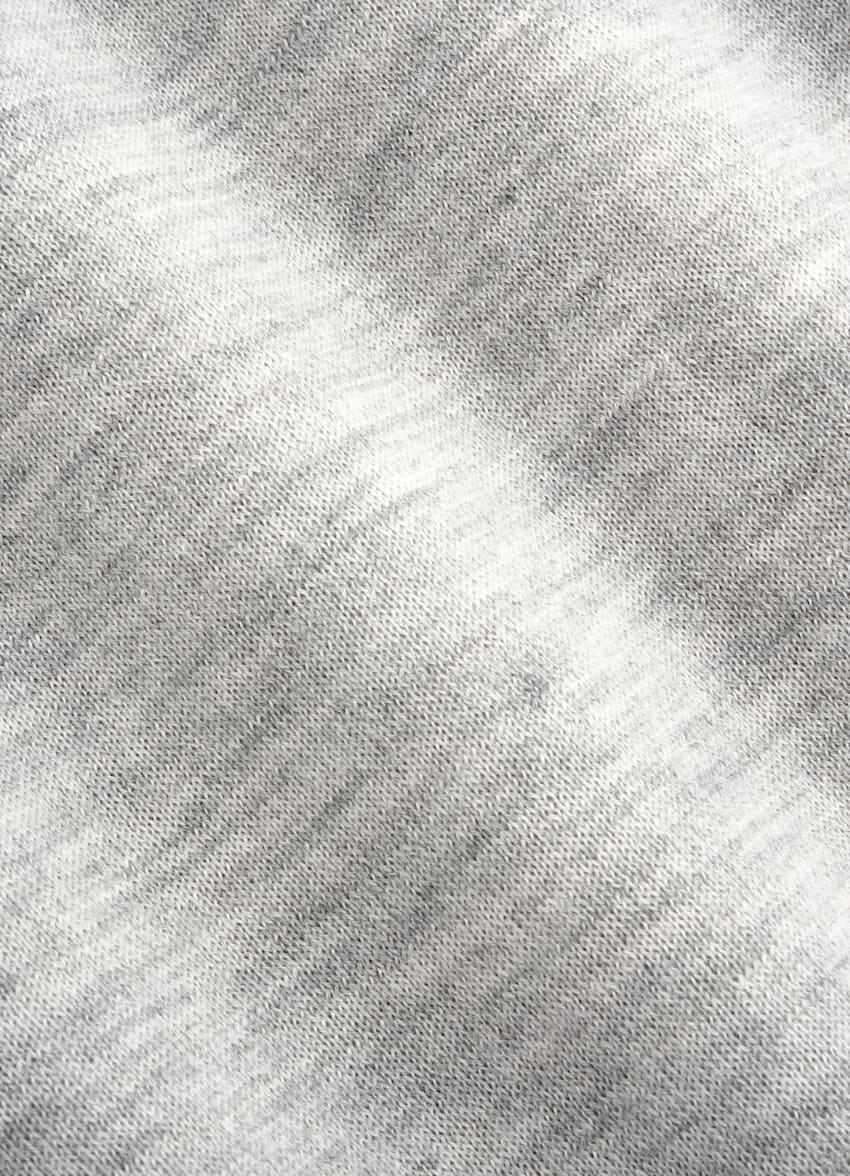 SUITSUPPLY Pure Cashmere Light Grey Short Sleeve Crewneck