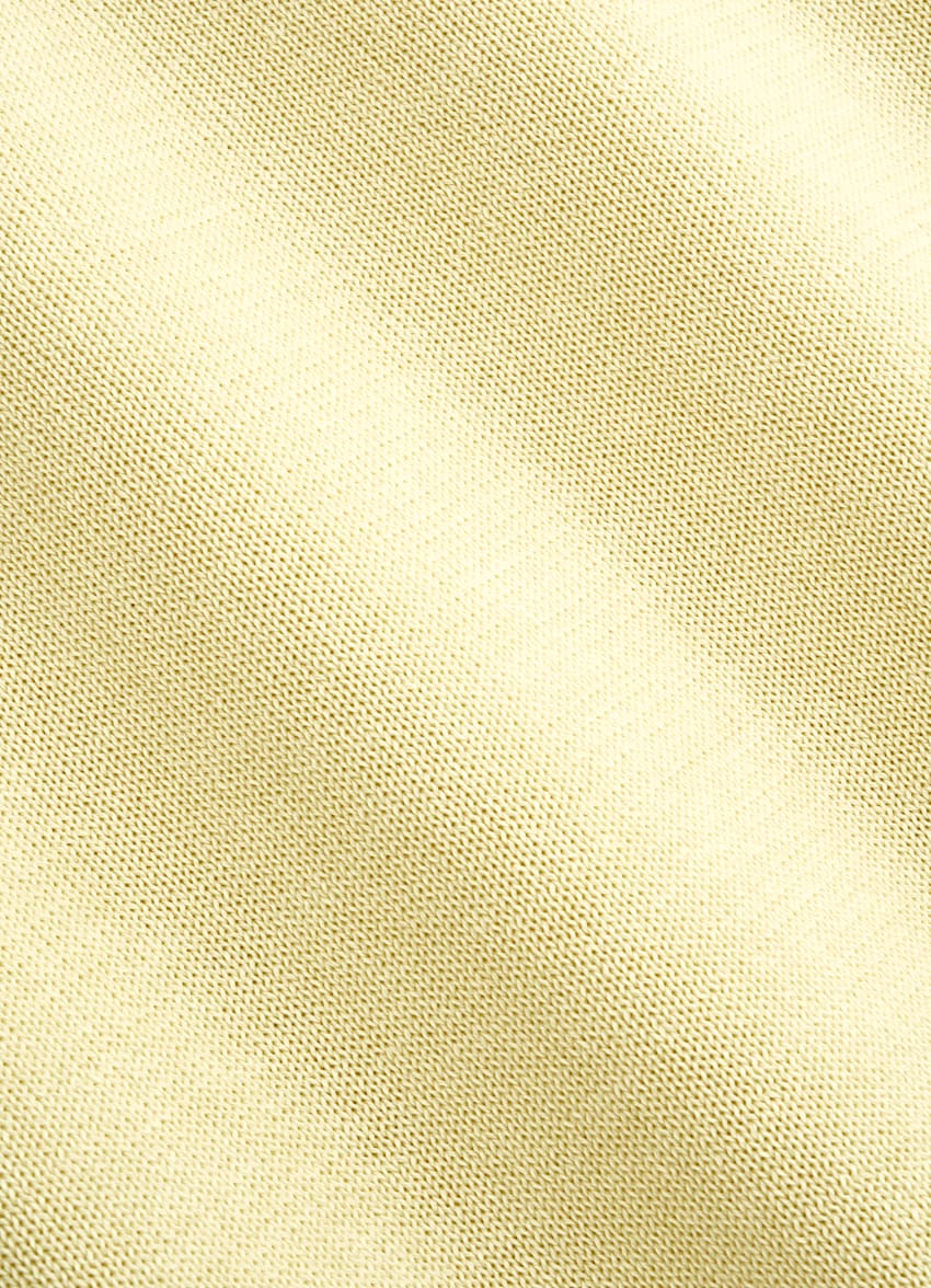 SUITSUPPLY Cotton Silk Yellow Short Sleeve Crewneck