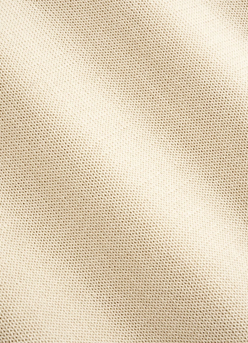 SUITSUPPLY Pur coton Polo sans boutons sable