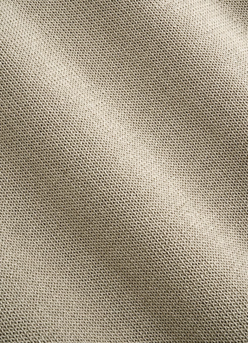 SUITSUPPLY Pure Cotton Green Buttonless Polo