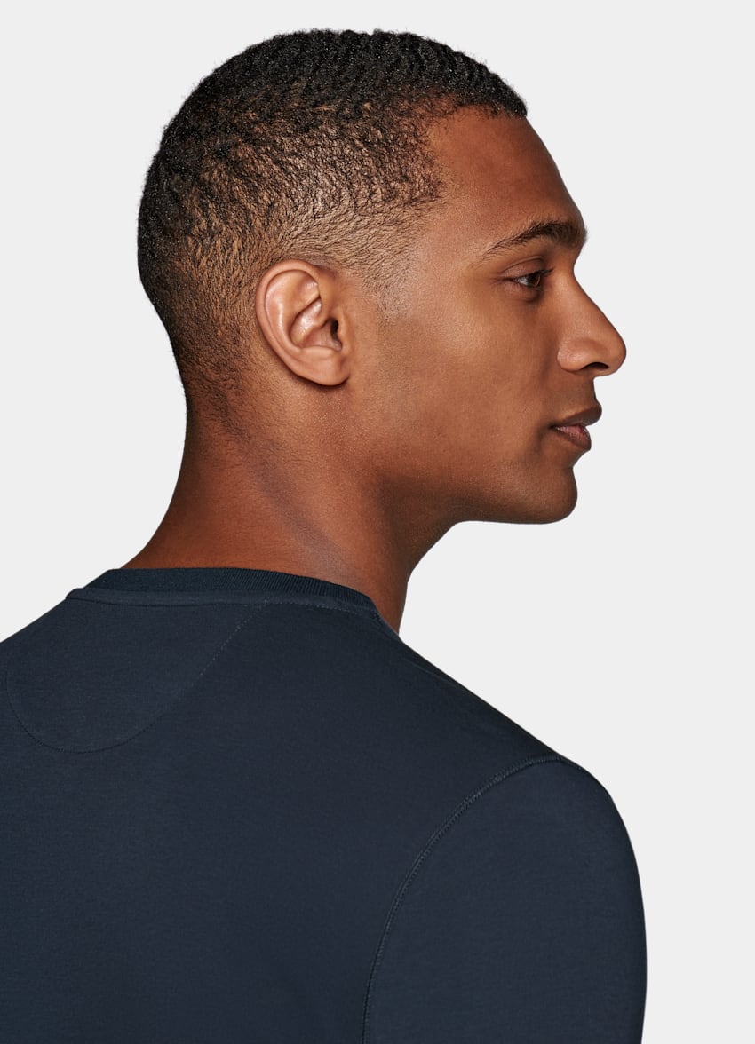 Navy Henley T-Shirt | Pima Cotton | Suitsupply Online Store