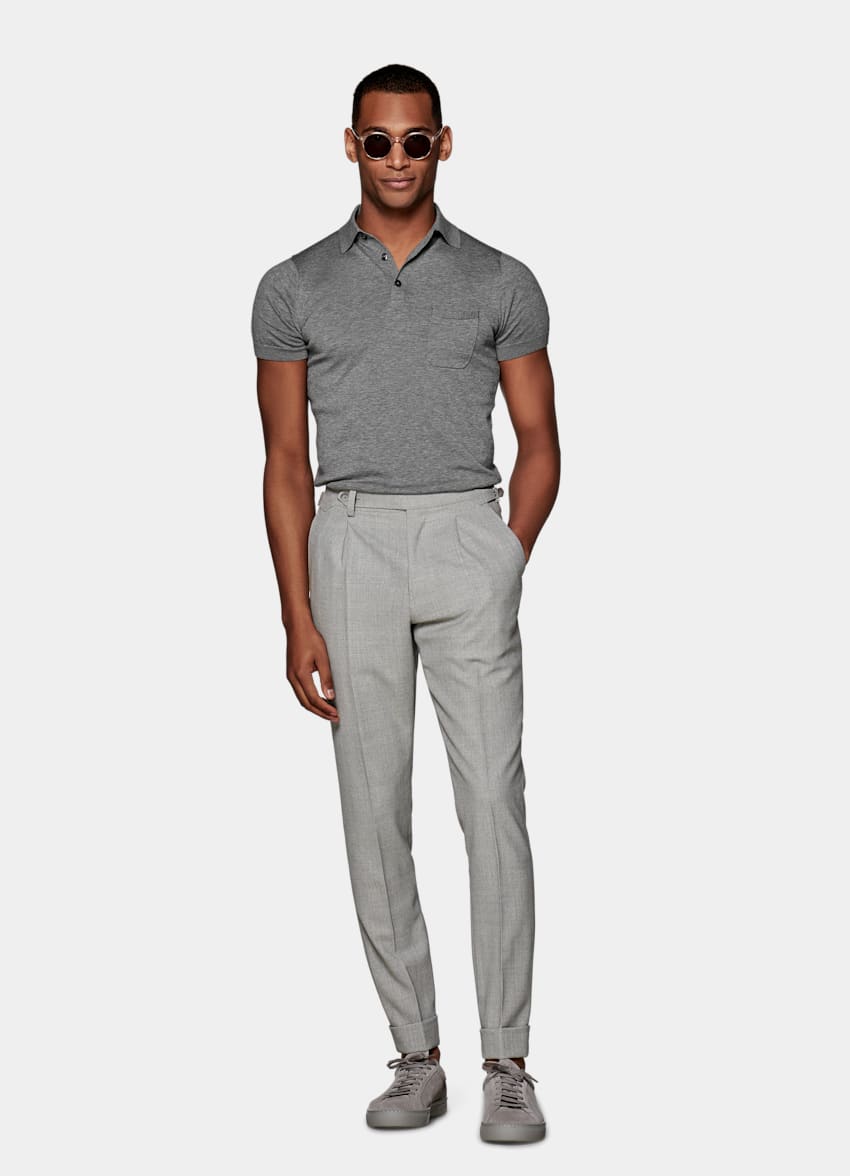 Grey Polo | Pure Cotton | Suitsupply Online Store