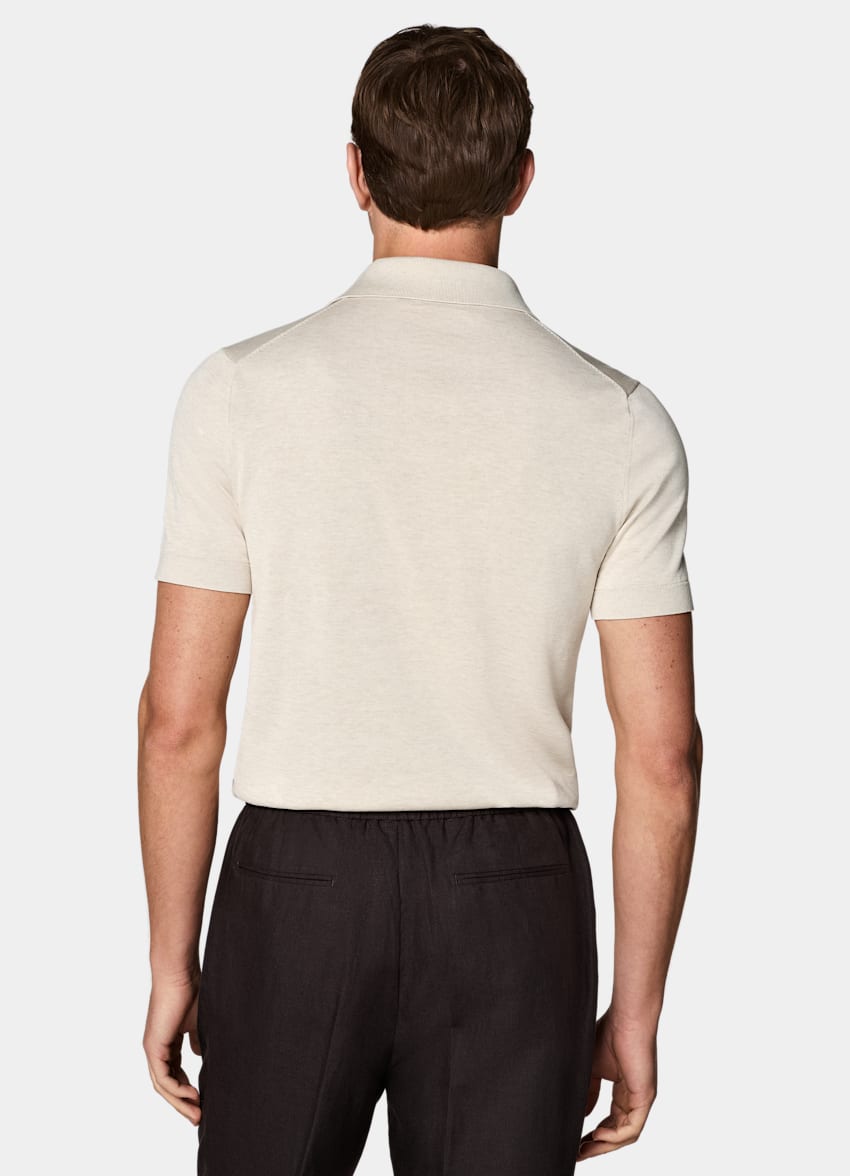 SUITSUPPLY Cotton Silk Light Brown Polo