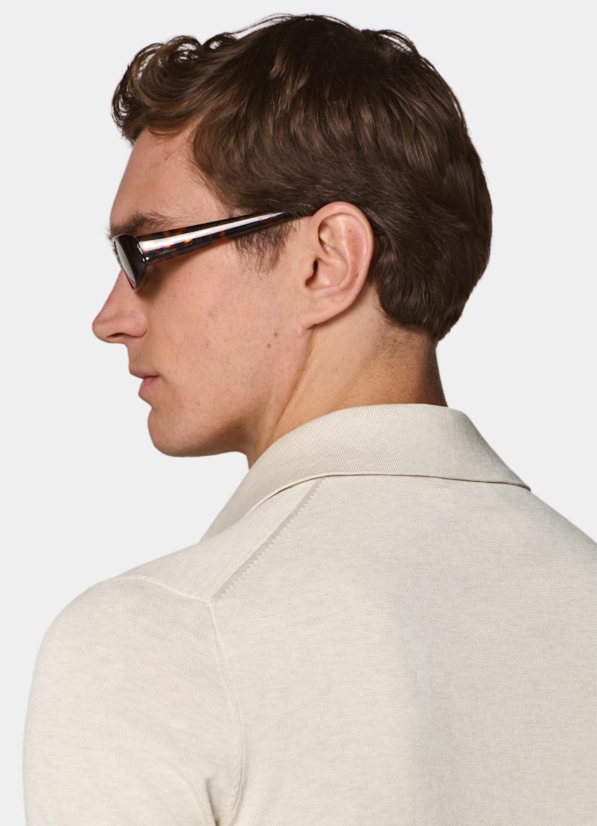 SUITSUPPLY Cotton Silk Light Brown Polo