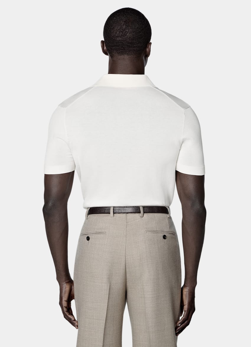 SUITSUPPLY Cotton Silk Off-White Polo