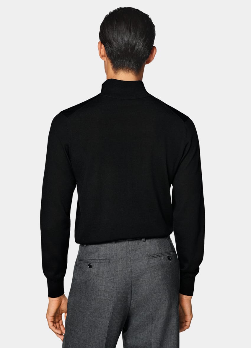 SUITSUPPLY Puur wol Zwart Half Zip