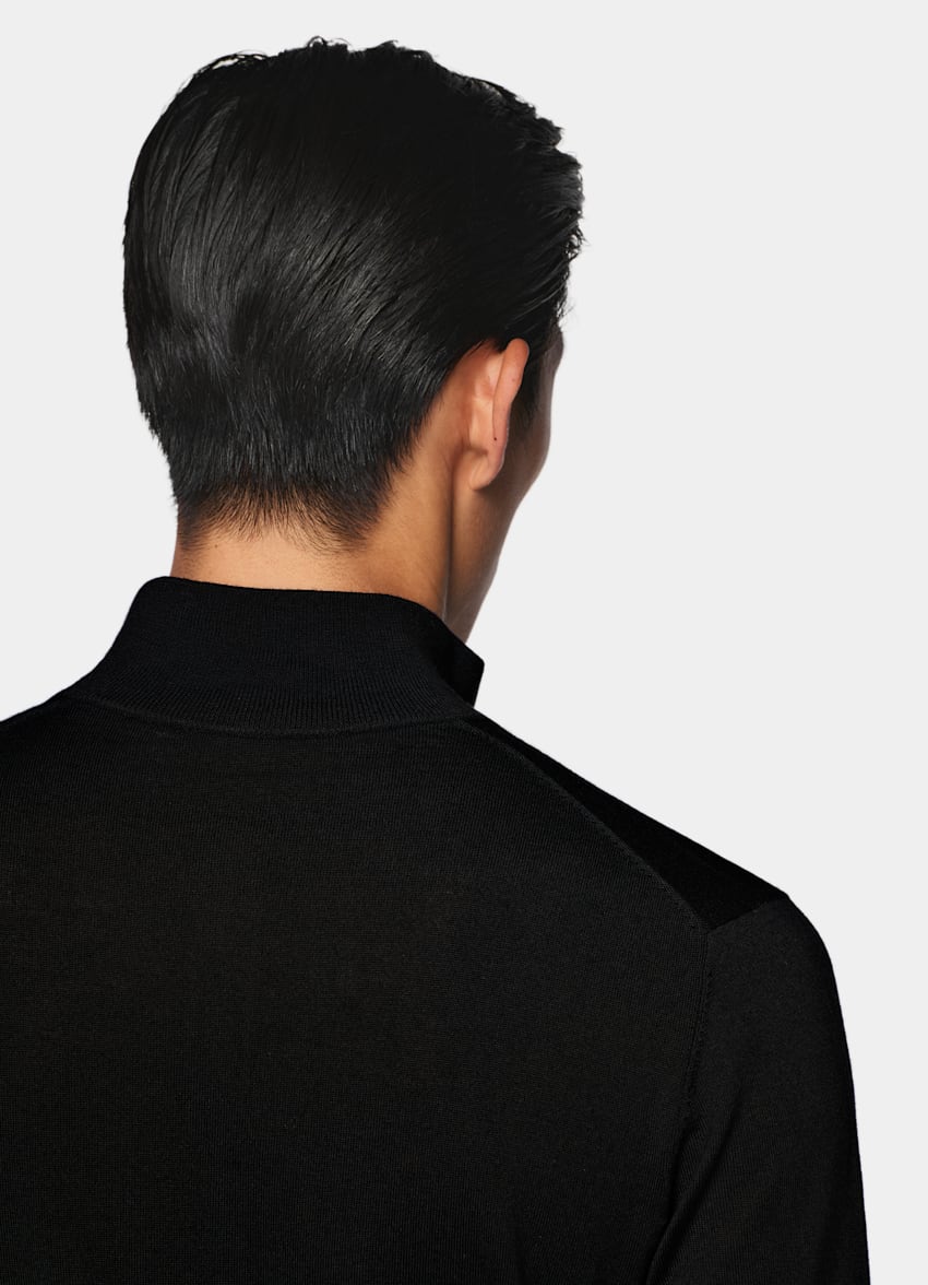 SUITSUPPLY Puur wol Zwart Half Zip