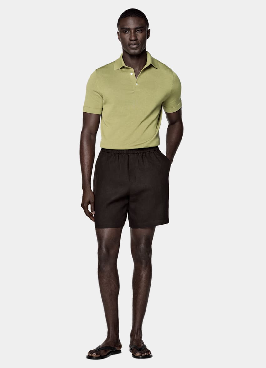 SUITSUPPLY Cotton Silk Mid Green Polo