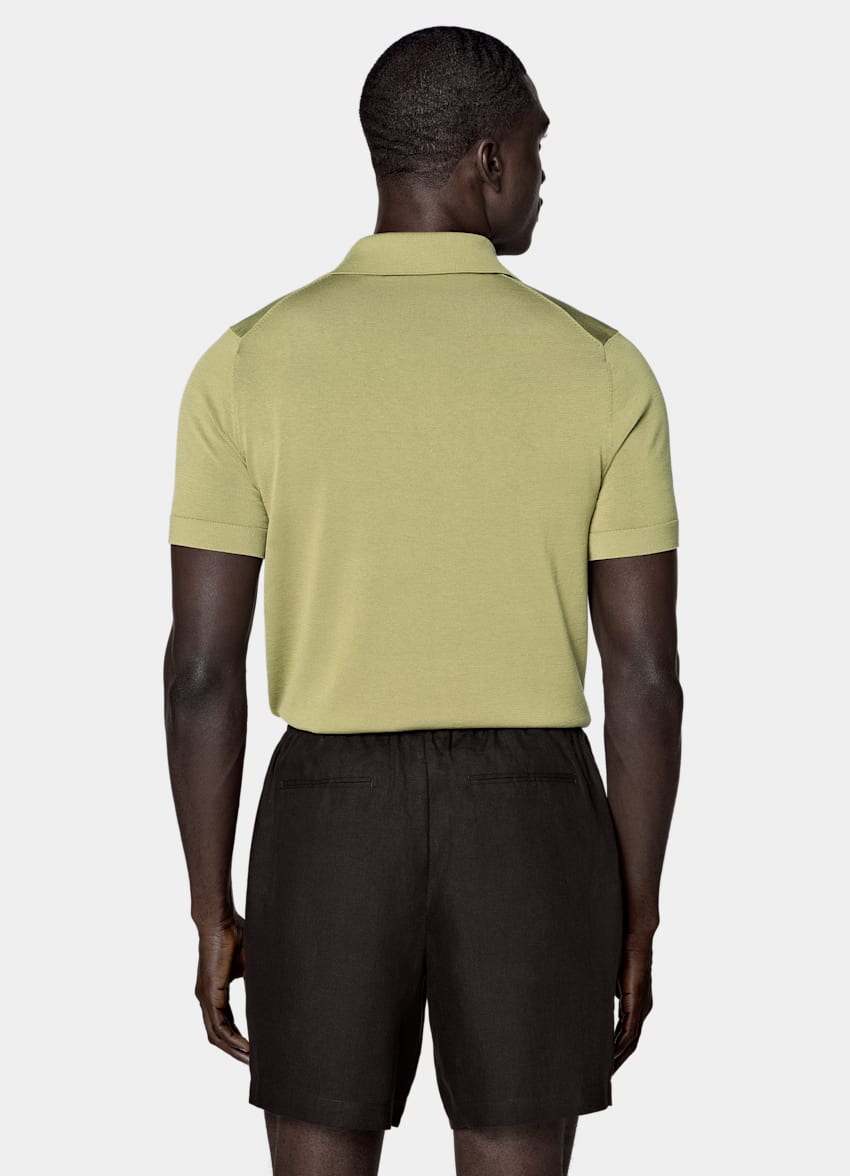 SUITSUPPLY Cotton Silk Mid Green Polo