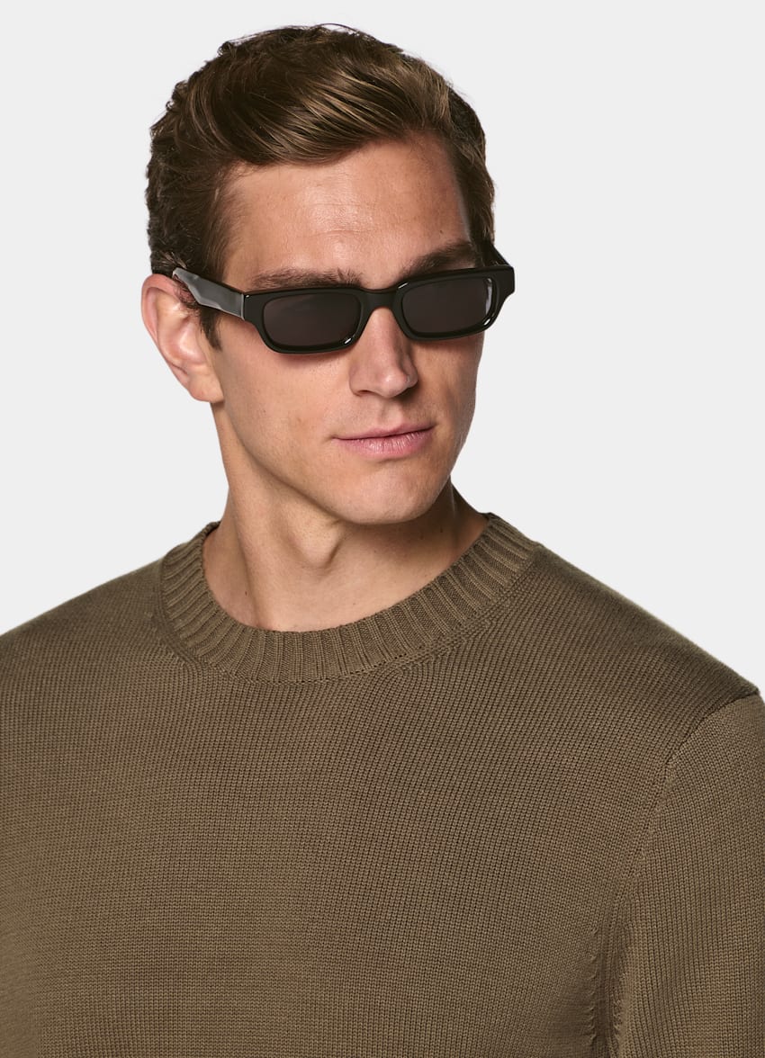 SUITSUPPLY Pure Cotton Dark Green Crewneck