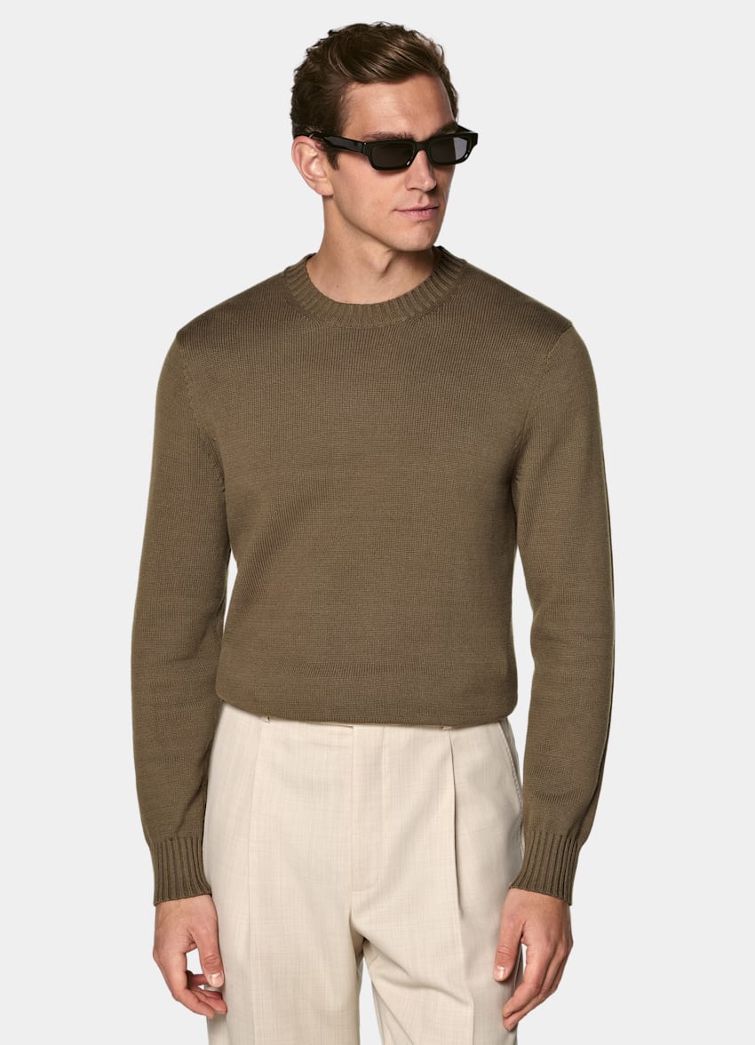 SUITSUPPLY Pure Cotton Dark Green Crewneck