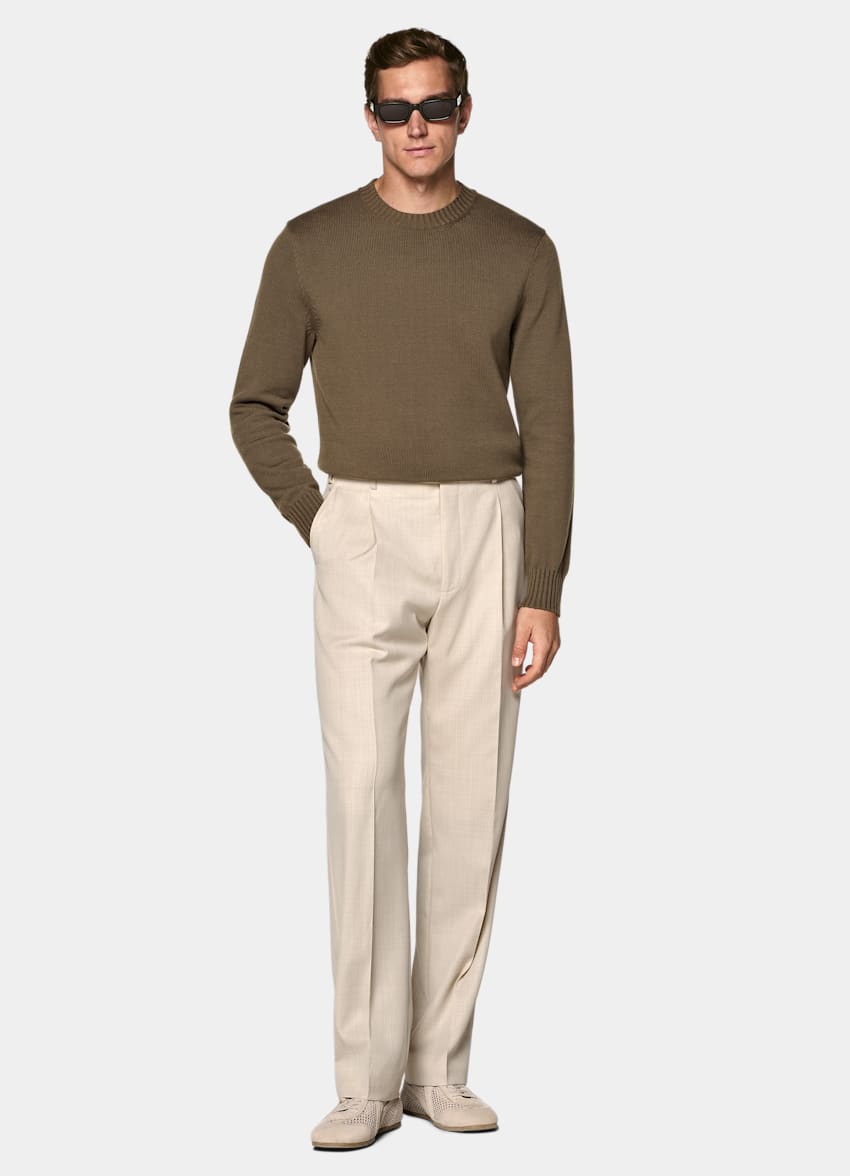 SUITSUPPLY Pure Cotton Dark Green Crewneck