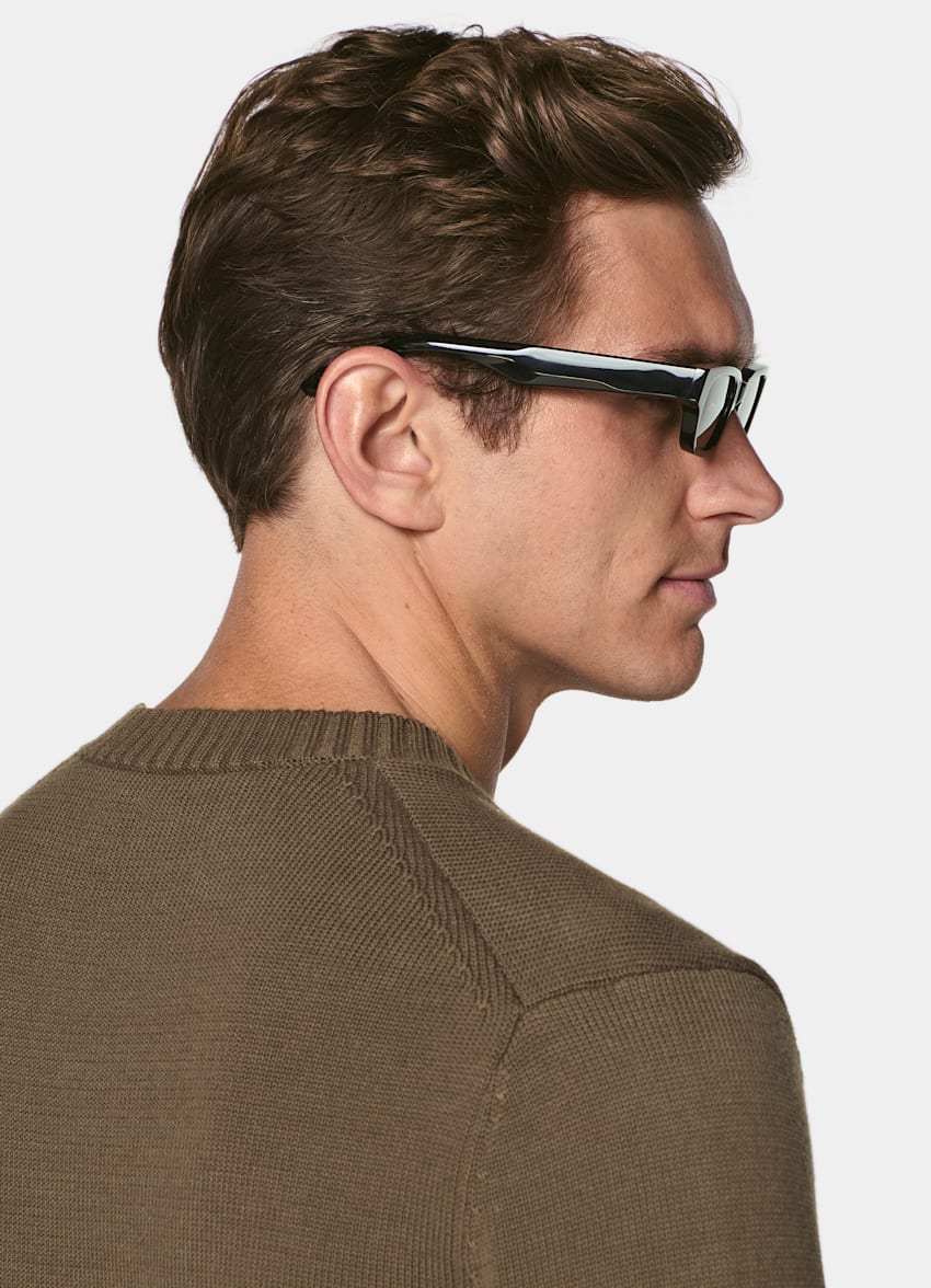 SUITSUPPLY Pure Cotton Dark Green Crewneck