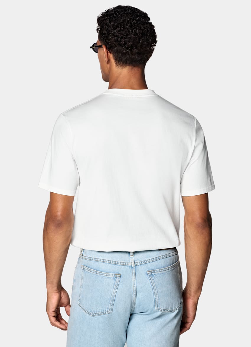 SUITSUPPLY Puro cotone T-shirt a girocollo color panna