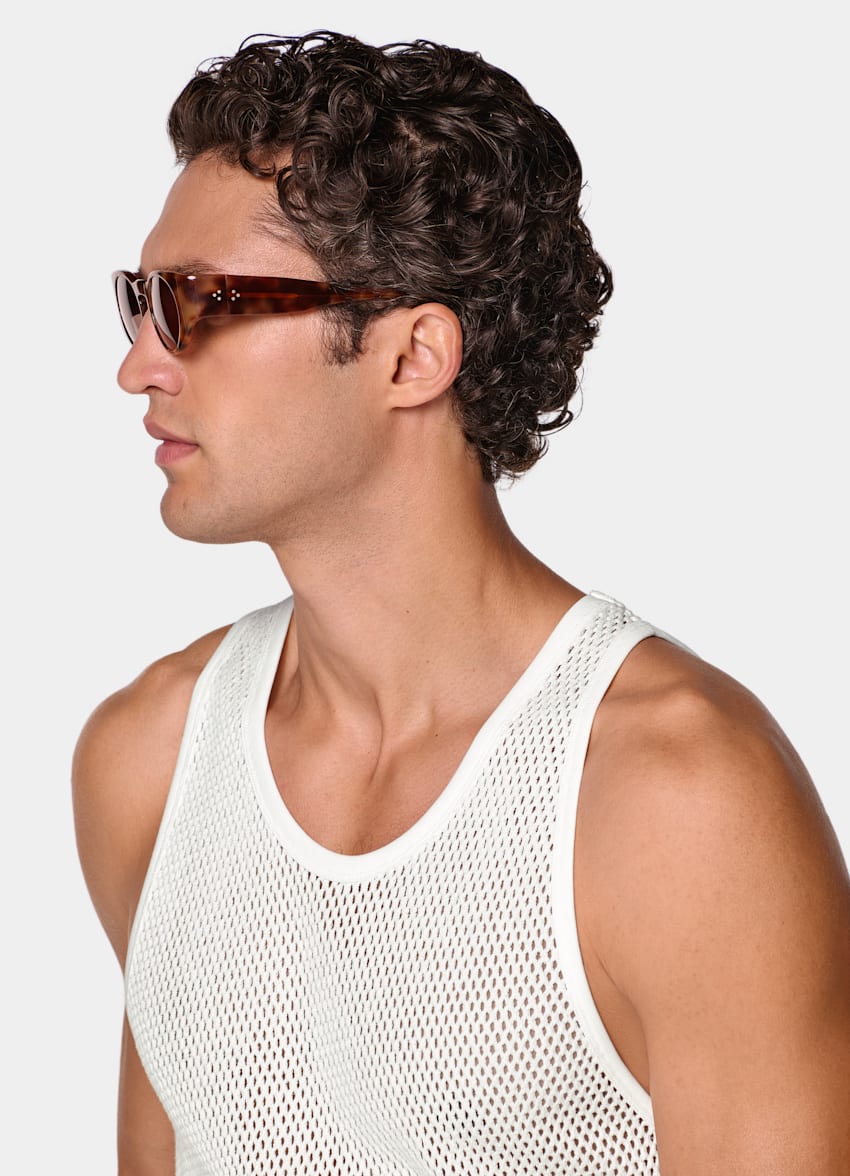SUITSUPPLY Pur coton D&eacute;bardeur en crochet blanc cass&eacute;