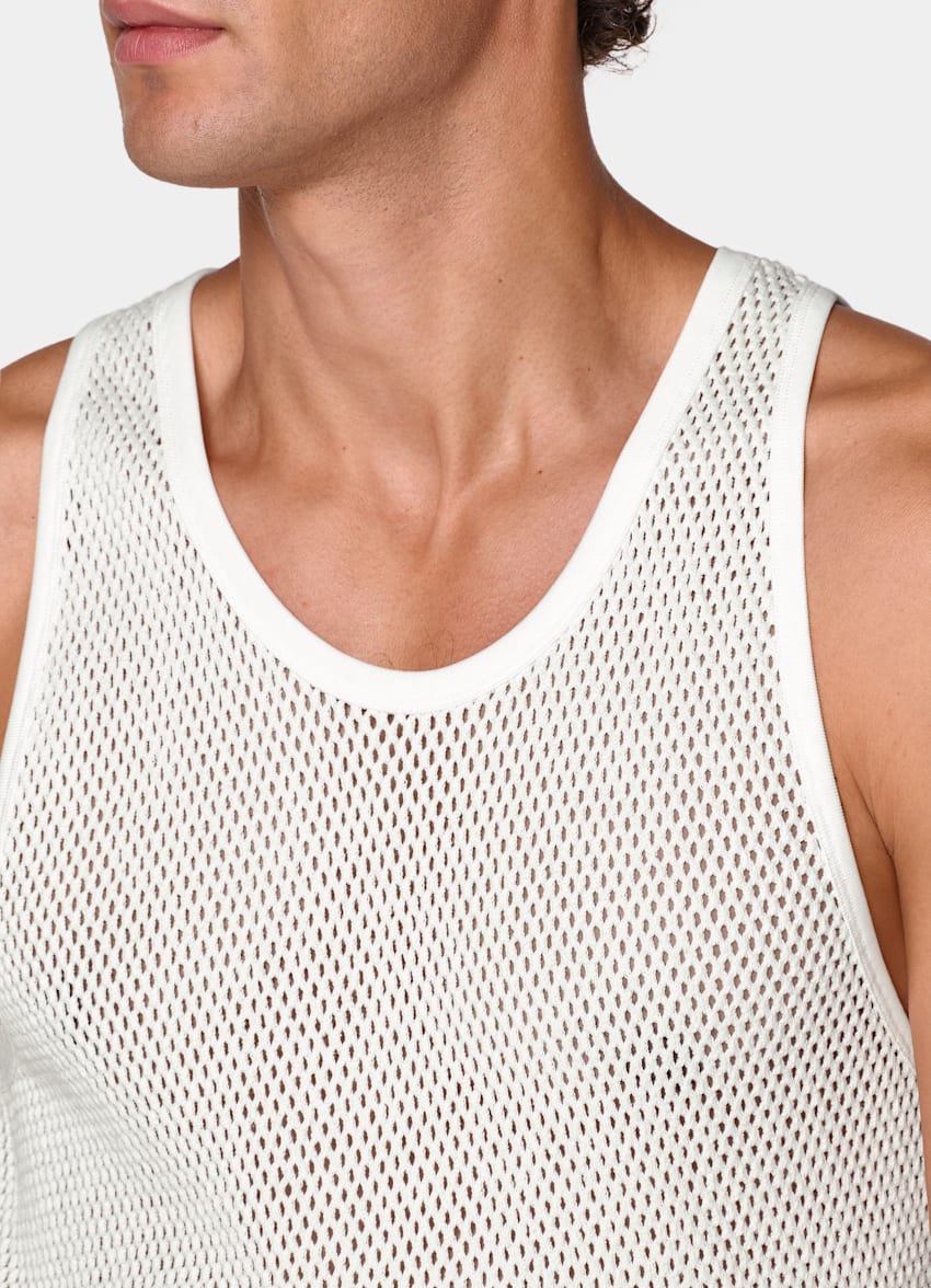 SUITSUPPLY Pur coton D&eacute;bardeur en crochet blanc cass&eacute;