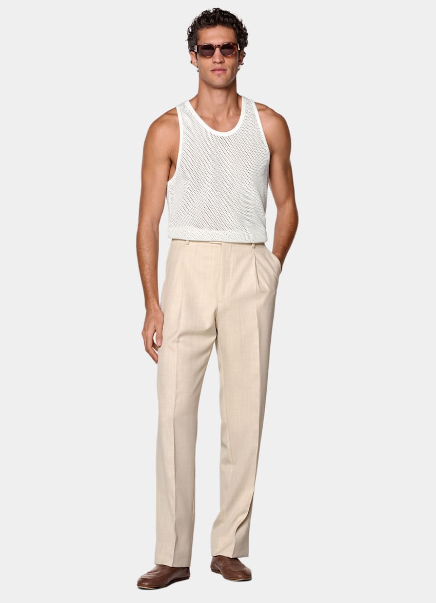 SUITSUPPLY Pur coton D&eacute;bardeur en crochet blanc cass&eacute;