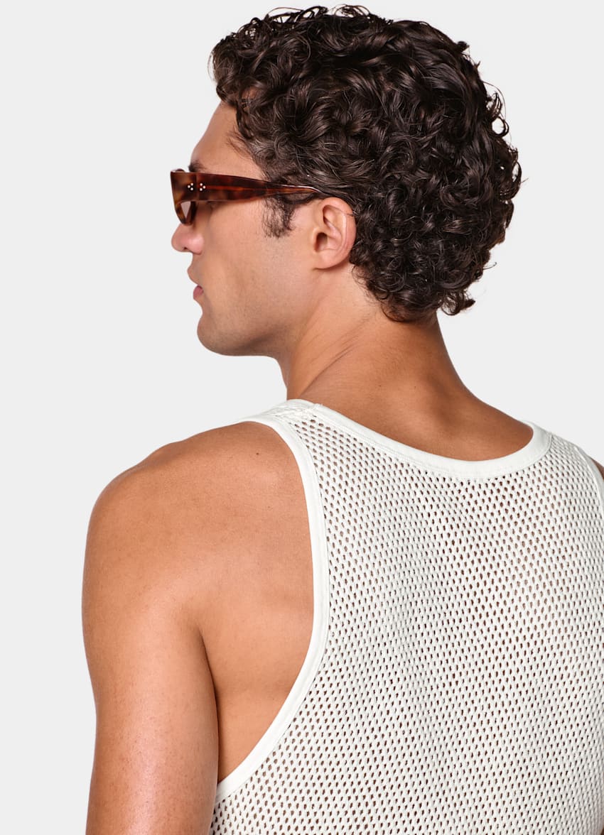 SUITSUPPLY Pur coton D&eacute;bardeur en crochet blanc cass&eacute;