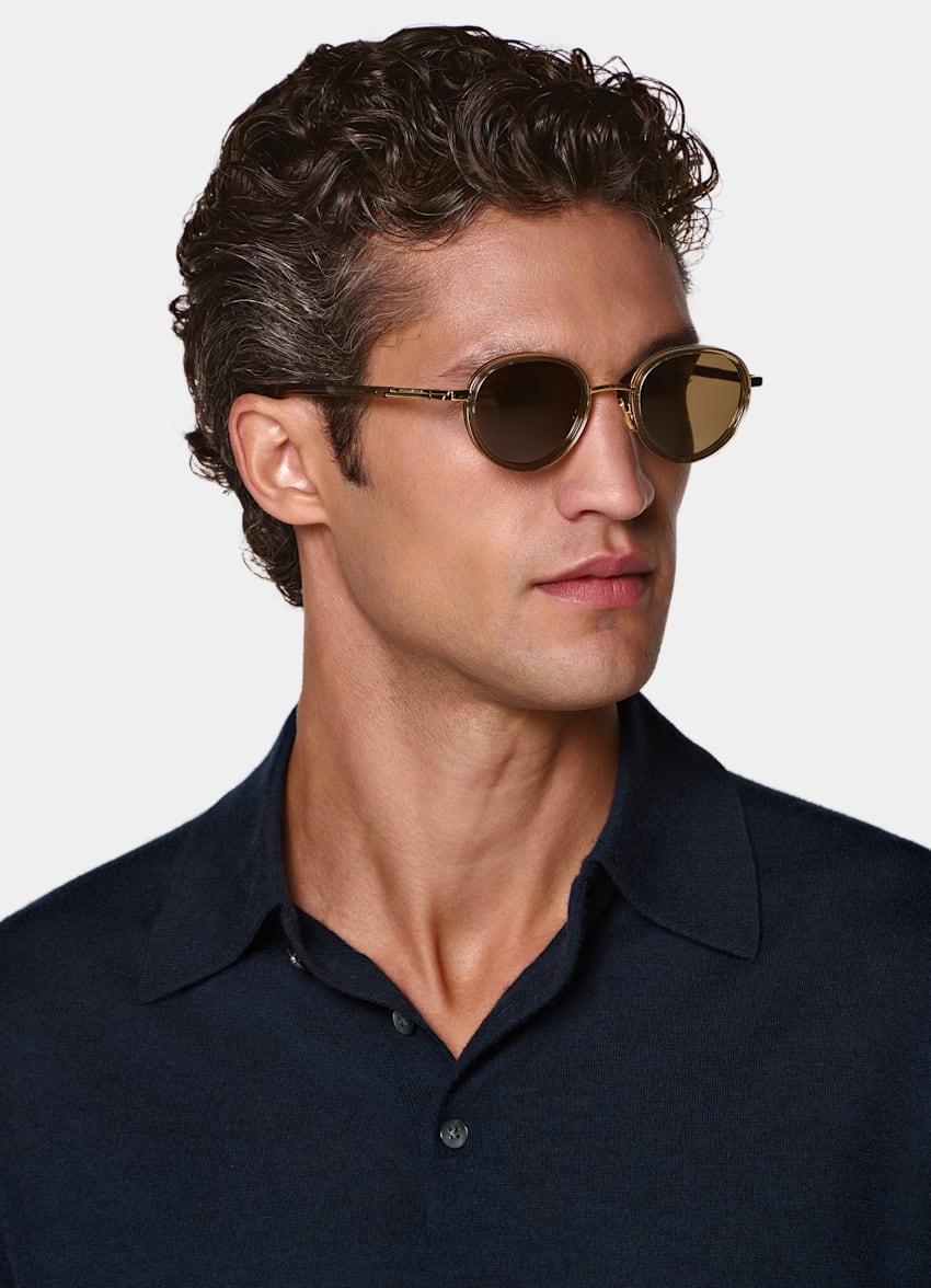 SUITSUPPLY Pure Cashmere Blue Polo