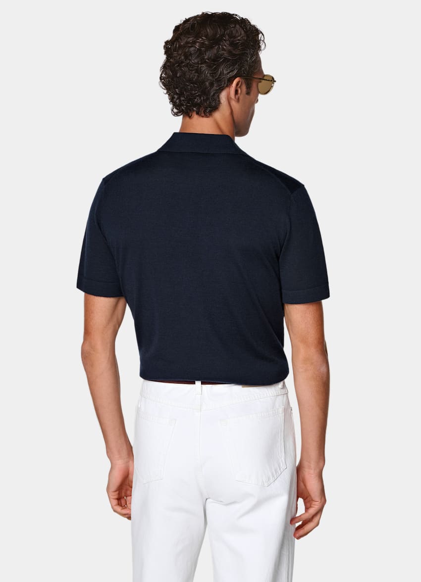 SUITSUPPLY Pure Cashmere Blue Polo