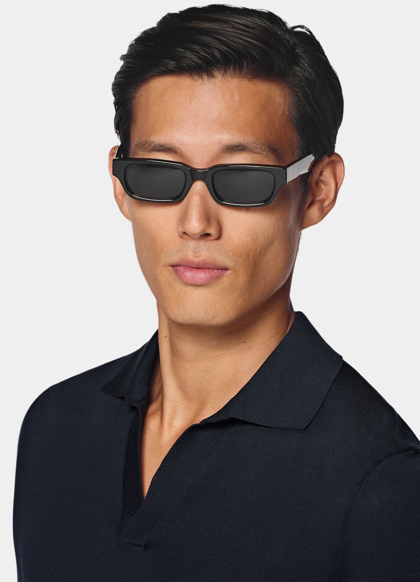 SUITSUPPLY Puur katoen Navy Buttonless Poloshirt