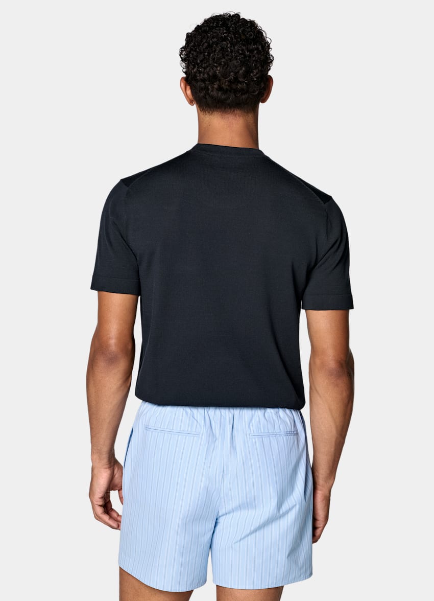 SUITSUPPLY Pure Cotton Navy Short Sleeve Crewneck