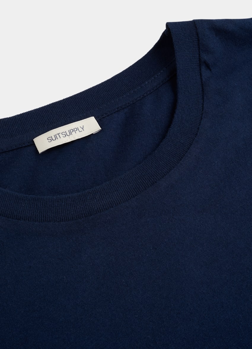 Navy Crewneck T-shirt | Pima Cotton | Suitsupply Online Store