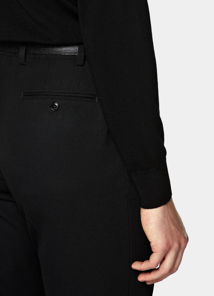 SUITSUPPLY Pure Wool Black Merino Half Zip