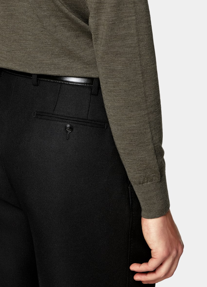 SUITSUPPLY Pure Wool Mid Green Merino Half Zip
